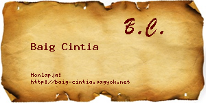 Baig Cintia névjegykártya